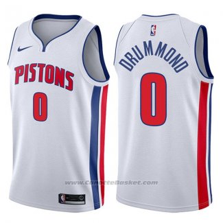 Maglia Detroit Pistons Andre Drummond #0 Association 2017-18 Bianco