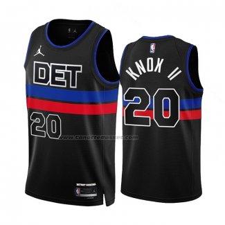 Maglia Detroit Pistons Kevin Knox II #20 Statement 2022-23 Nero