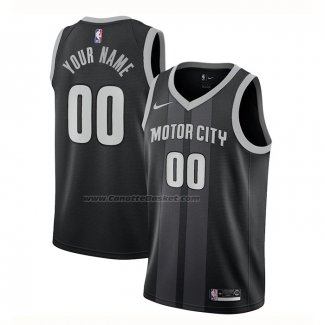 Maglia Detroit Pistons Personalizzate Citta 2018-19 Nero