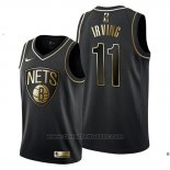 Maglia Golden Edition Brooklyn Nets Kyrie Irving #11 Nero