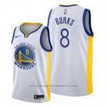 Maglia Golden State Warriors Alec Burks #8 Association Bianco