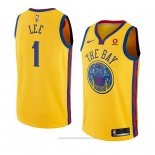 Maglia Golden State Warriors Damion Lee #1 Citta 2018 Giallo