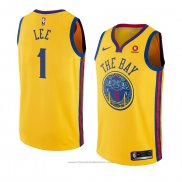 Maglia Golden State Warriors Damion Lee #1 Citta 2018 Giallo