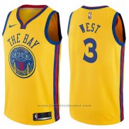 Maglia Golden State Warriors David West #3 Chinese Heritage Citta 2017-18 Giallo