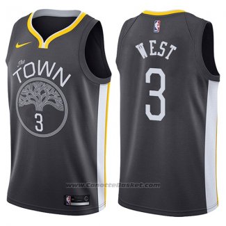 Maglia Golden State Warriors David West #3 The Town Statement 2017-18 Nero