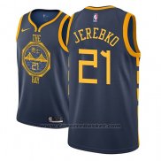 Maglia Golden State Warriors Jonas Jerebko #21 Citta 2018-19 Blu