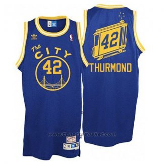 Maglia Golden State Warriors Nate Thurmond #42 Retro City Bus Blu