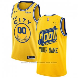 Maglia Golden State Warriors Personalizzate Hardwood Classics 2019-20 Or