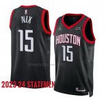 Maglia Houston Rockets Daishen Nix #15 Statement 2023-24 Nero