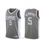 Maglia Los Angeles Clippers Luke Kennard #5 Earned 2020-21 Grigio