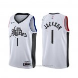 Maglia Los Angeles Clippers Reggie Jackson #1 Citta Bianco