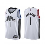 Maglia Los Angeles Clippers Reggie Jackson #1 Citta Bianco