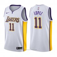 Maglia Los Angeles Lakers Brook Lopez #11 2017-18 Bianco