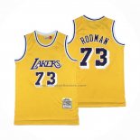 Maglia Los Angeles Lakers Dennis Rodman NO 73 Mitchell & Ness 1998-99 Giallo