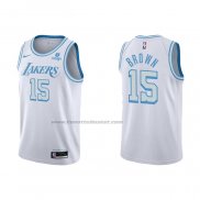 Maglia Los Angeles Lakers Jabari Brown NO 15 Citta 2021-22 Bianco