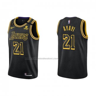 Maglia Los Angeles Lakers Joel Ayayi NO 21 Mamba 2021-22 Nero