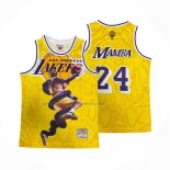 Maglia Los Angeles Lakers Kobe Bryant NO 24 Mamba Giallo