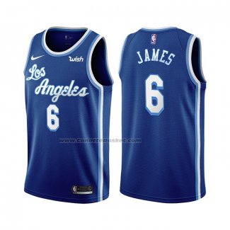 Maglia Los Angeles Lakers LeBron James NO 6 Classic 2021-22 Blu