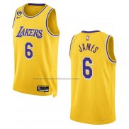 Maglia Los Angeles Lakers LeBron James #6 Icon 2022-23 Giallo