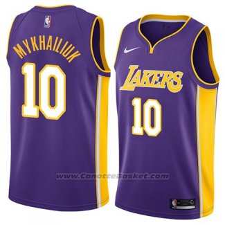 Maglia Los Angeles Lakers Sviatoslav Mykhailiuk #10 Statement 2018 Viola