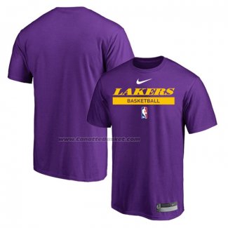 Maglia Manica Corta Los Angeles Lakers Practice Performance 2022-23 Viola