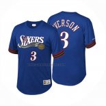 Maglia Manica Corta Philadelphia 76ers Allen Iverson No 3 Blu