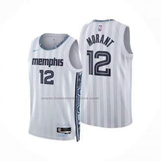 Maglia Memphis Grizzlies Ja Morant No 12 Citta 2025-26 Bianco