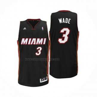 Maglia Miami Heat Dwyane Wade No 3 Away Nero