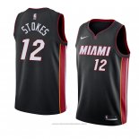 Maglia Miami Heat Jarnell Stokes #12 Icon 2018 Nero