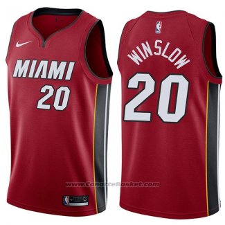 Maglia Miami Heat Justise Winslow #20 Statement 2017-18 Rosso