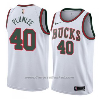 Maglia Milwaukee Bucks Marshall Plumlee #40 Classic 2018 Bianco