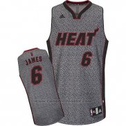 Maglia Moda Statico Miami Heat LeBron James #6 Grigio