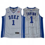 Maglia NCAA Duke Blue Devils Kyrie Irving #1 Bianco