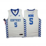 Maglia NCAA Kentucky Wildcats Malik Monk #0 Bianco
