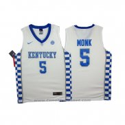 Maglia NCAA Kentucky Wildcats Malik Monk #0 Bianco