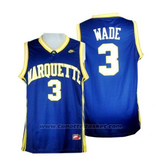 Maglia NCAA Marquette Golden Eagles Dwyane Wade #3 Blu
