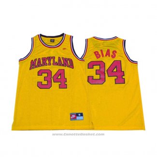 Maglia NCAA Maryland Len Bias #34 Giallo