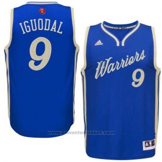 Maglia Natale 2015 Golden State Warriors Andre Iguodala #9 Blu