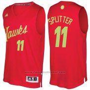 Maglia Natale 2016 Atlanta Hawks Tiago Splitter #11 Rosso