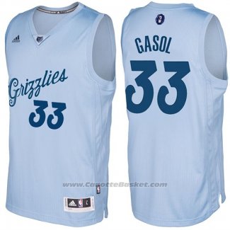 Maglia Natale 2016 Memphis Grizzlies Marc Gasol #33 Blu