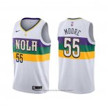 Maglia New Orleans Pelicans E'twaun Moore #55 Citta Bianco
