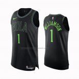 Maglia New Orleans Pelicans Zion Williamson #1 Citta Autentico 2023-24 Nero