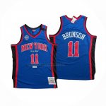 Maglia New York Knicks Jalen Brunson No 11 Mitchell & Ness Hardwood Classics Blu