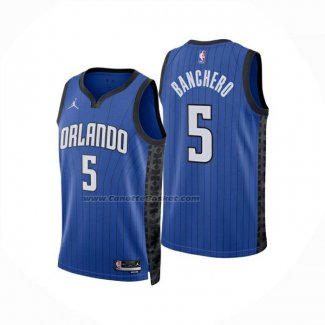 Maglia Orlando Magic Paolo Banchero No 5 Statement 2024-25 Blu