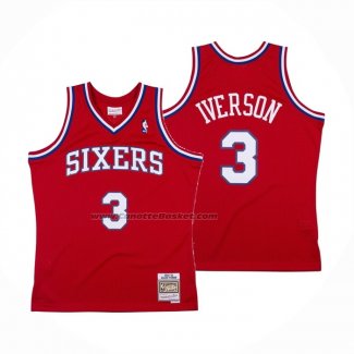 Maglia Philadelphia 76ers Allen Iverson NO 3 Mitchell & Ness 2002-03 Rosso