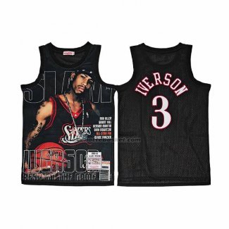 Maglia Philadelphia 76ers Allen Iverson No 3 Mitchell & Ness 2000-01 Nero