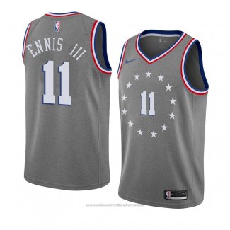 Maglia Philadelphia 76ers James Ennis Iii #11 Citta 2018-19 Grigio