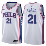 Maglia Philadelphia 76ers Joel Embiid #21 2017-18 Bianco