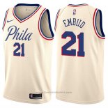 Maglia Philadelphia 76ers Joel Embiid #21 Citta Crema
