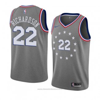 Maglia Philadelphia 76ers Malachi Richardson #22 Citta 2018-19 Grigio